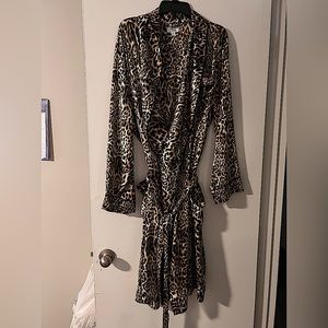 Men’s INC leopard satin robe